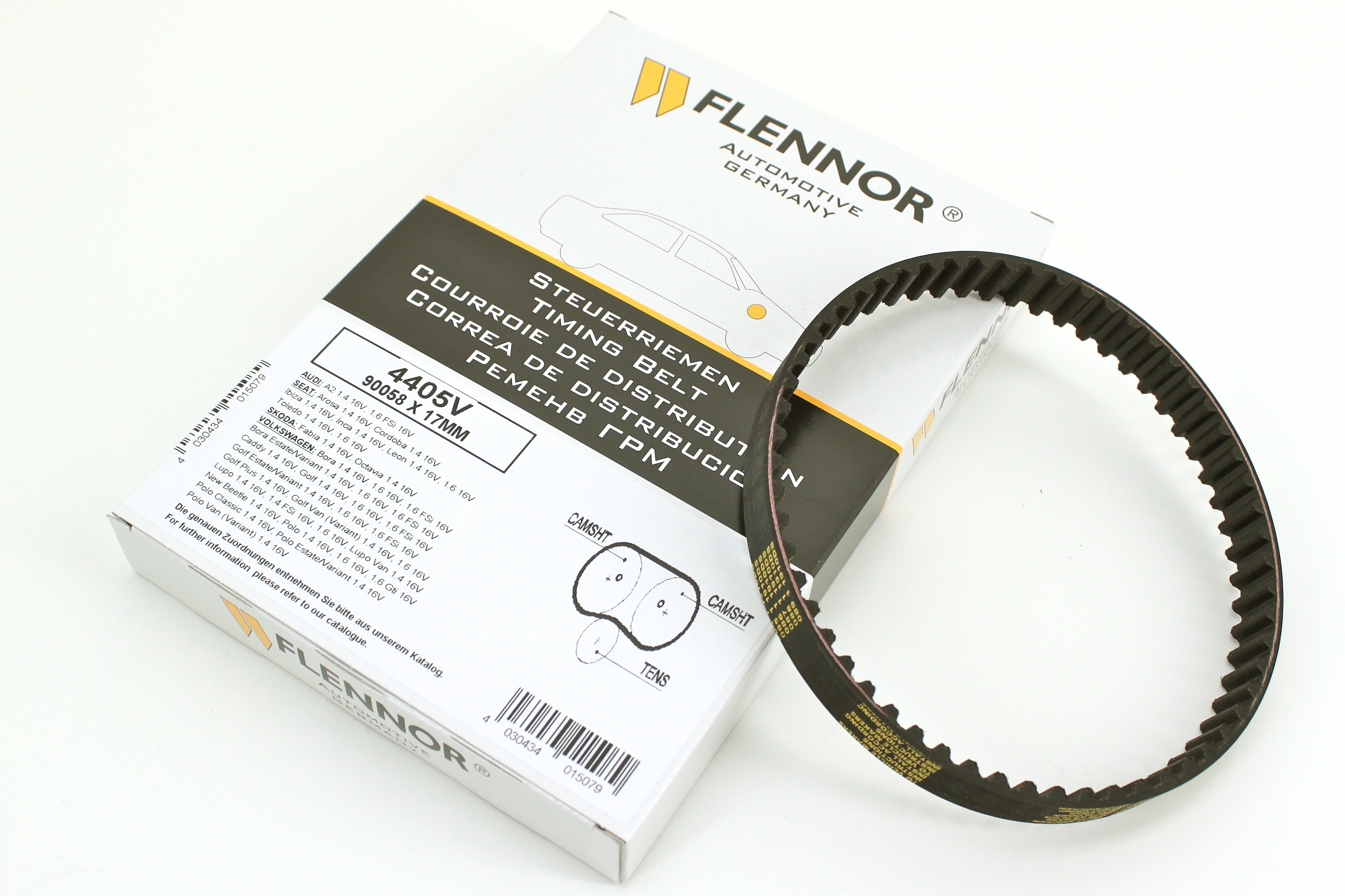 Registerreimsett uten vannpumpe