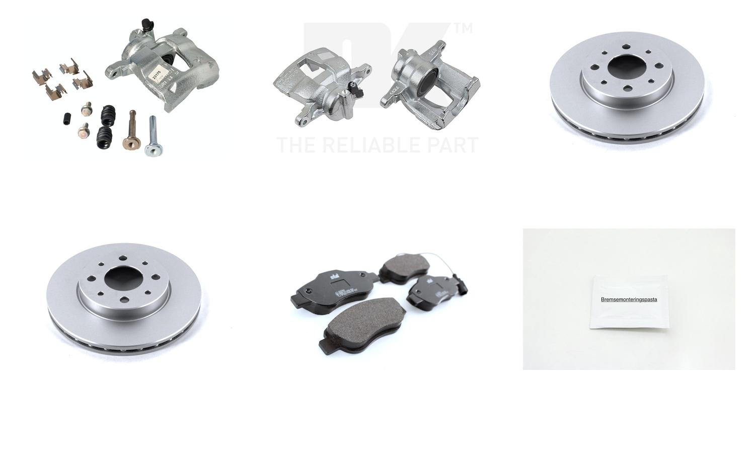 Bremsesett med calipere til Ford