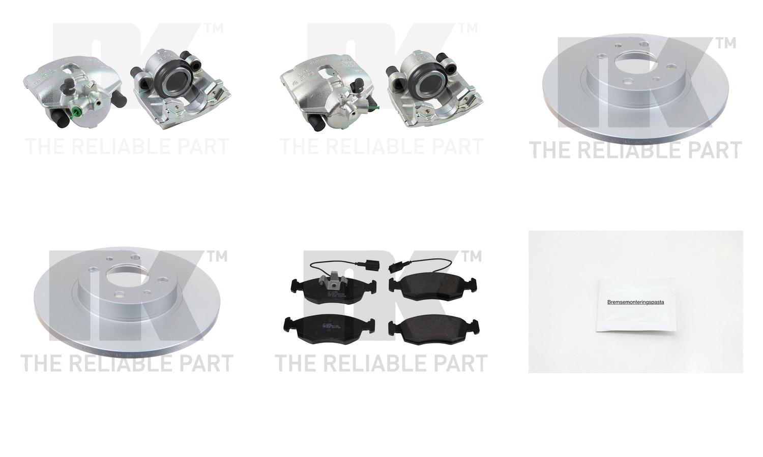 Bremsesett med calipere