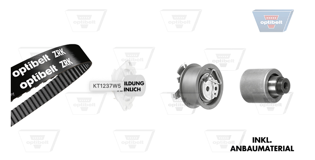 Registerreimsett med vannpumpe