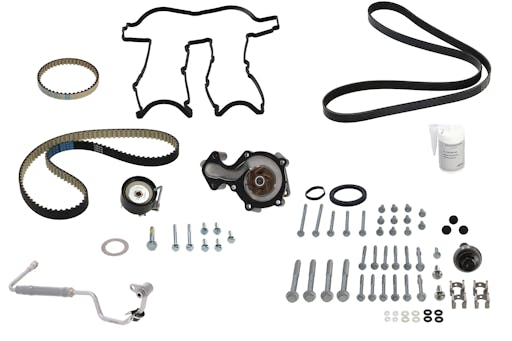 Registerreimsett med vannpumpe